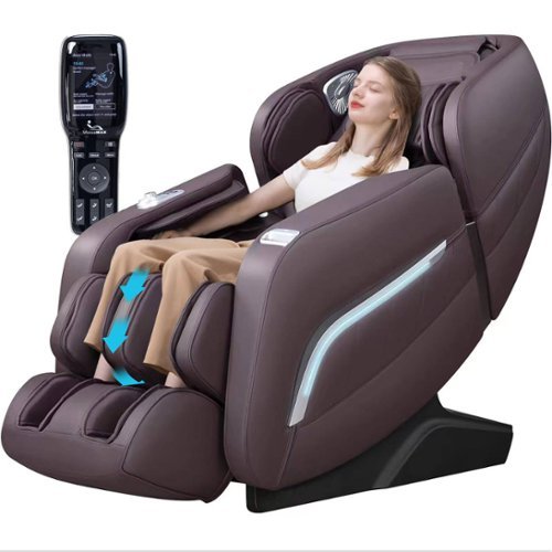 MassaMax - A306 Massage Chair, Full Body stretch,Calf Kneading ,AI Voice Control,Footrest extension recliner - Brown-Front_Standard 