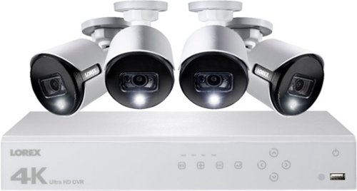  Lorex - 8-Channel, 4-Camera Indoor/Outdoor Wired 4K 2TB DVR Surveillance System