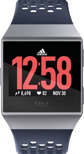  Fitbit - Ionic Adidas Edition Smartwatch - Ink Blue/Ice Gray/Silver Gray