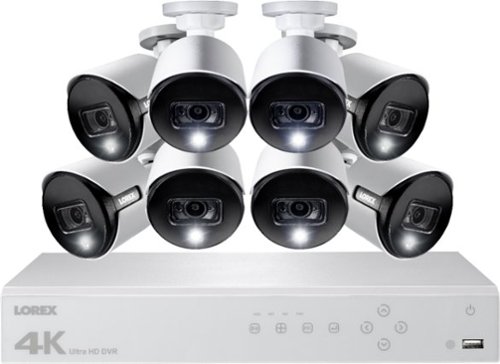  Lorex - 8-Channel, 8-Camera Indoor/Outdoor Wired 4K 2TB DVR Surveillance System
