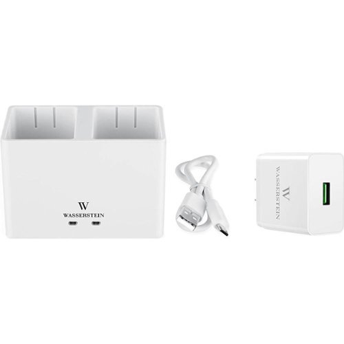 Wasserstein - Battery Charging Station for Arlo Pro, Arlo Go - White-Front_Standard 