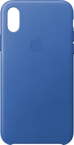 Apple - iPhone® X Leather Case - Electric Blue-Front_Standard 