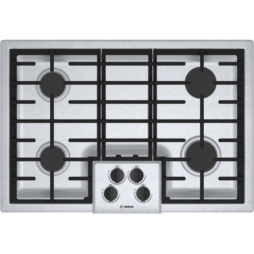 Bosch - 500 Series 30" Built-In Gas Cooktop with 4 burners - Stainless steel