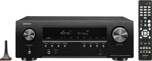 Denon - AVR 750W 5.2-Ch. Hi-Res With HEOS 4K Ultra HD HDR Compatible A/V Home Theater Receiver - Black-Front_Standard 