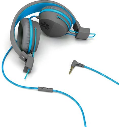 JLab JBuddies Studio On-Ear Kids Wired Headphones - Gray/Blue GLOBAL SHIPPING