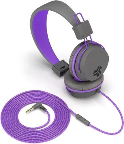 JLab JBuddies Studio On-Ear Kids Wired Headphones - Gray/Purple HOW TO BUY