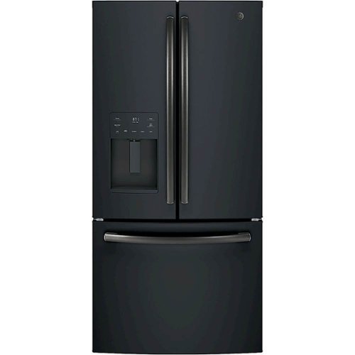 GE - 17.5 Cu. Ft. French Door Counter-Depth Refrigerator - Fingerprint resistant black slate