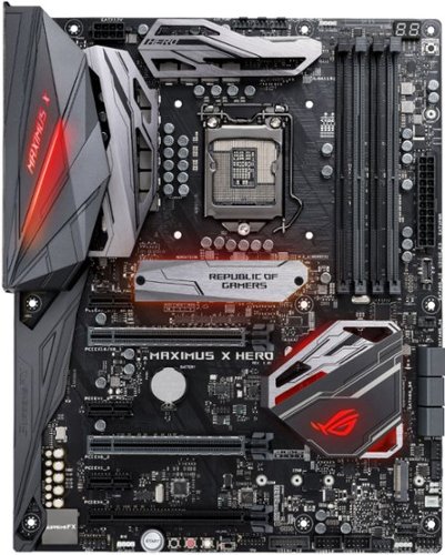 ASUS - ROG MAXIMUS X HERO (Socket LGA1151) USB 3.1 Gen 1 Intel Motherboard with LED Lighting - Black-Front_Standard 