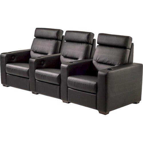 Salamander Designs - AV Basics TC3 Straight 3-Seat Power Recline Home Theater Seating - Black-Left_Standard 
