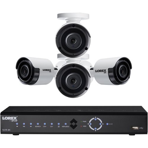 Lorex - 8-Channel, 4-Camera Indoor/Outdoor Wired 4K 2TB NVR Surveillance System-Front_Standard 
