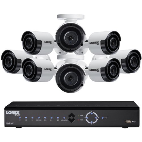 Lorex - 8-Channel, 8-Camera Indoor/Outdoor Wired 4K 2TB NVR Surveillance System-Front_Standard 