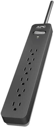 APC Surge Arrest Essential  6 Outlet 1080 Joules Surge Protector - Black GLOBAL SHIPPING