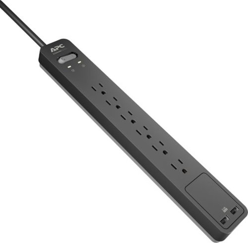 APC - SurgeArrest 6-Outlet/2-USB Surge Protector - Black/Gray
