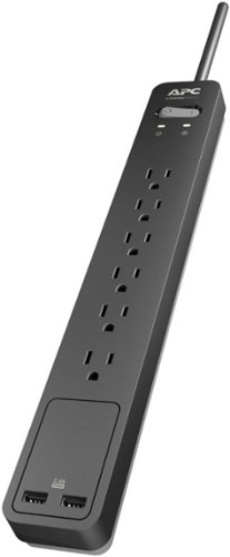 APC SurgeArrest 6-Outlet/2-USB Surge Protector - Black/Gray WORLDWIDE DELIVERY