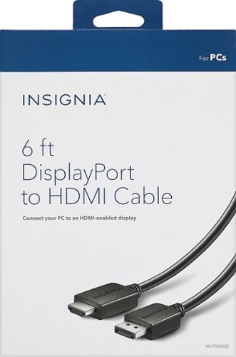 Insignia™ 6' DisplayPort-to-HDMI Cable - Black WORLDWIDE DELIVERY
