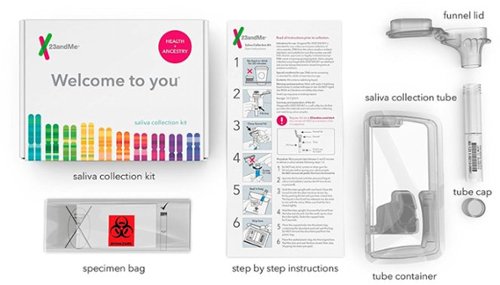23andMe DNA Test - Ancestry Personal Genetic Service - White WORLDWIDE DELIVERY