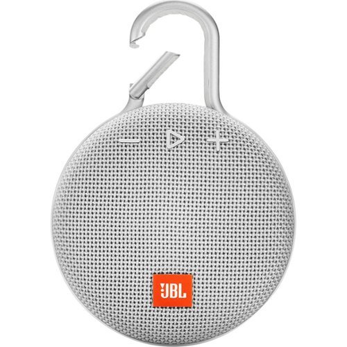 JBL - Clip 3 Portable Bluetooth Speaker - Steel White-Front_Standard 