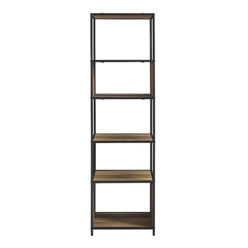 Walker Edison - 5-Shelf Bookcase - Rustic Oak-Front_Standard 