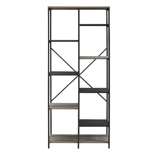 Walker Edison - 8-Shelf Bookcase - Grey Wash-Front_Standard 