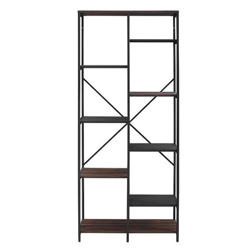 Walker Edison - 8-Shelf Bookcase - Walnut-Front_Standard 