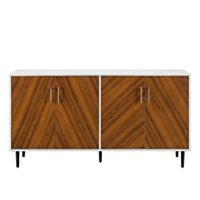 Walker Edison - 58? Mid Century Modern Faux Bookmatch Buffet/TV Stand Fits Most TVs up to 65