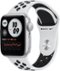 Apple Watch Nike SE (GPS) 40mm Silver Aluminum Case with Pure Platinum/Black Nike Sport Band - Silver - (2020)-Front_Standard