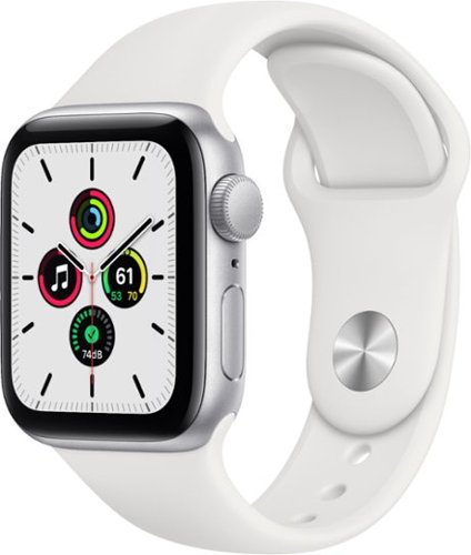 Apple Watch SE GPS, 40mm Silver Aluminum Case with White Sport Band - Regular