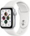 Apple Watch SE (GPS) 40mm Silver Aluminum Case with White Sport Band - Silver - (2020)-Front_Standard