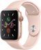 Apple Watch Series 5 (GPS + Cellular) 44mm Gold Aluminum Case with Pink Sand Sport Band - Gold Aluminum - (2019)-Front_Standard