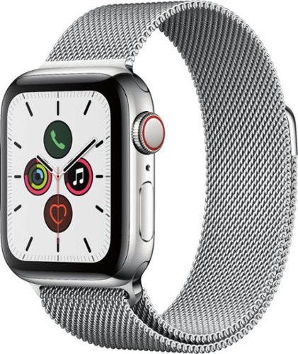 Apple Watch Series 5 (GPS + Cellular) 40mm Stainless Steel Case with Stainless Steel Milanese Loop - Stainless Steel - (2019)-Front_Standard 