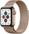 Apple Watch Series 5 (GPS + Cellular) 40mm Stainless Steel Case with Gold Milanese Loop - Gold Stainless Steel - (2019)-Front_Standard