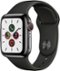 Apple Watch Series 5 (GPS + Cellular) 40mm Stainless Steel Case with Black Sport Band - Space Black Stainless Steel-Front_Standard 