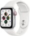 Apple Watch SE (GPS + Cellular) 40mm Silver Aluminum Case with White Sport Band - Silver-Front_Standard 