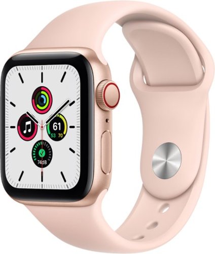 Apple Watch SE (GPS + Cellular) 40mm Gold Aluminum Case with Pink Sand Sport Band - Gold
