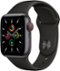 Apple Watch SE (GPS + Cellular) 40mm Space Gray Aluminum Case with Black Sport Band - Space Gray - Space Gray - (2020)-Front_Standard