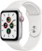 Apple Watch SE (GPS + Cellular) 44mm Silver Aluminum Case with White Sport Band - Silver - (2020)-Front_Standard