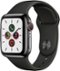 Apple Watch Series 5 (GPS + Cellular) 40mm Stainless Steel Case with Black Sport Band - Space Black Stainless Steel (AT&T) - (2019)-Front_Standard