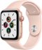 Apple Watch SE (GPS + Cellular) 44mm Gold Aluminum Case with Pink Sand Sport Band - Gold (AT&T) - (2020)-Front_Standard