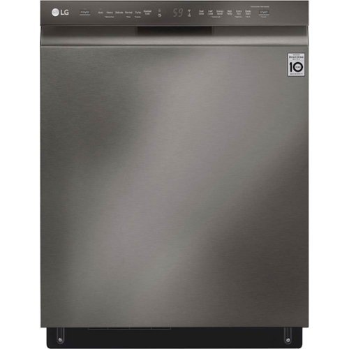  LG - 24&quot; Front-Control Built-In Smart Wifi-Enabled Dishwasher with Stainless Steel Tub, Quadwash, and 3rd Rack - Black Stainless Steel