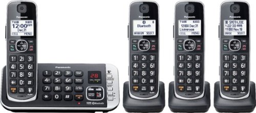  Panasonic - KX-TGE674B DECT 6.0 Expandable Cordless Phone System with Digital Answering System - Black