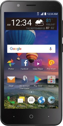 Simple Mobile - ZTE ZFIVE G Z557BL 4G LTE with 16GB Memory Cell Phone-Front_Standard 