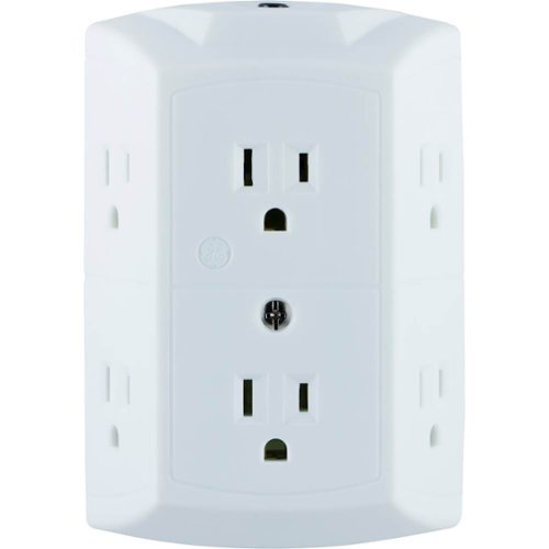 GE - Grounded 6-Outlet Tap - White-Front_Standard 