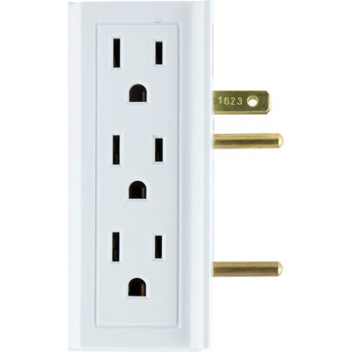 GE - Side-Access Grounded 6-Outlet Tap - White