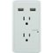 GE - Pro 2-Outlet/2-USB Wall Tap Surge Protector - White-Front_Standard