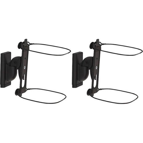 Sanus - Adjustable Wall Mount for Sonos ONE, PLAY:1 and PLAY:3 Speakers (Pair) - Black