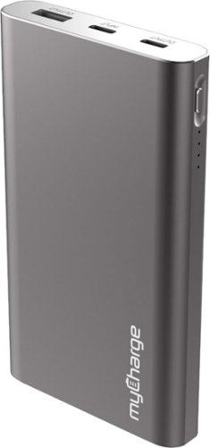 myCharge - RazorMax 8,000 mAh Portable Charger for Most USB-Enabled Devices - Gunmetal-Front_Standard 