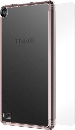 SaharaCase - Clear Case with Glass Screen Protector for Amazon Kindle Fire 7 (2017/2019) - Clear Rose Gold