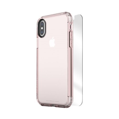 SaharaCase - Inspire Case with Glass Screen Protector for Apple® iPhone® X and XS - Rose Gold Clear