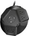 Insignia™ - 6-Outlet/3-USB Surge Protector - Black-Front_Standard