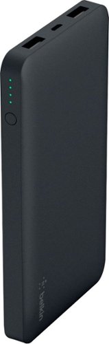 Belkin - Pocket Power 10,000 mAh Portable Charger for Most USB-Enabled Devices - Black-Front_Standard 